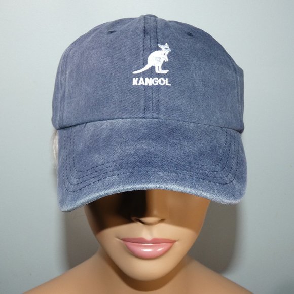 NiB Fashionable Kangol Adjustable Cotton Baseball-style Cap Hat Washed Blue - Picture 1 of 7